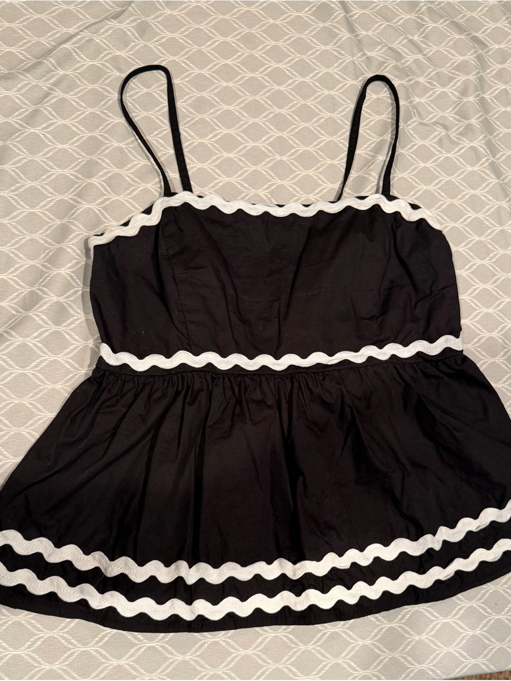 T.J.Maxx Black Tank Top with White Trim